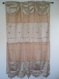 OctoRose A Pair of Bamboo Nod and Organza Sheer Embroidery Window Curtain / Panel / Drape with Valance and Sheer Lining 55x84 inch
