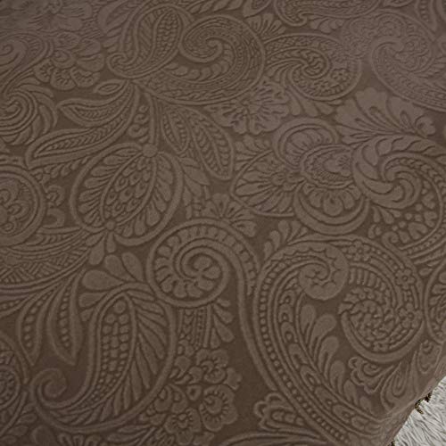 OctoRose Heavy Duty Full Size 3 Side Zipper Upholstery Flocking Pattern Grey or Brown Futon Cover Sofa Bed Mattress Protector