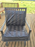 OctoRose Leather Look and Solid Micro Suede Reversible 3 Side Zipper Patio Chair Back and Seat Cushion Cover  20x25" 24x25"