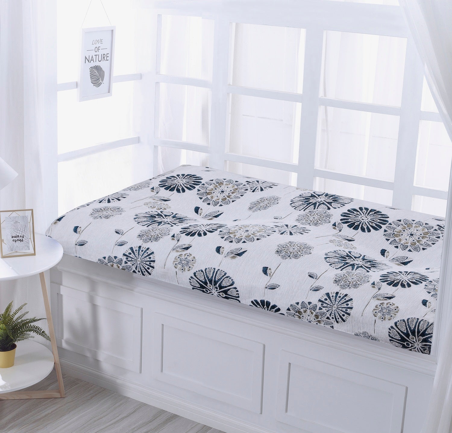 OctoRose Customize Size Replace Chair Sofa Window Bay Long Chair Bench Cushion Upholstery Deluxe Chenille 3 Side Zipper Enclosed.