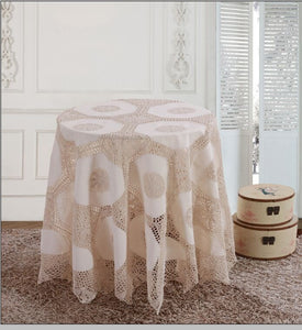 OctoRose 100% Cotton Crocheted Lace Tablecloth Gorgeous Wedding / Party Tablecloth Vintage Dining Kitchen 36"SQ or 36"RD, 54"SQ or 54"RD, 72"RD, 90"RD