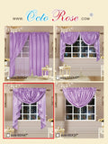 OctoRose Royalty Custom Waterfall Window Valance Swags & Tails, Window Curtain Set 66x47" (wide x long)