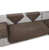 Upholstery Flocking Coffee Brown Color Sofa couch Sofa Sleeper Cover with Anti-slip backing (TM) and buckle (TM) tight