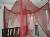 OctoRose 4 Poster Mosquito NET, Four Post Bed Canopy Elegant Screen Netting Canopy Curtains, Full Queen King