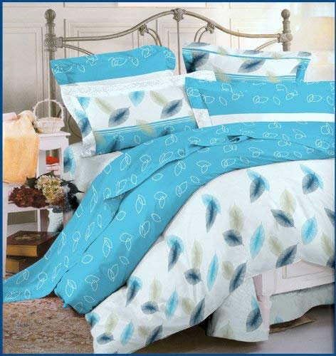 OctoRose 100% Cotton 3 Pcs Cotton Duvet Set Blue