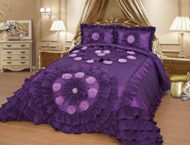 Octorose Red Wedding Comforter Set – Oversized Queen Or King – Satin Finish