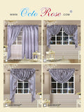 OctoRose  3 pcs Royalty Custom Waterfall Window Valance and Swags & Tails Fit Max Wide 120" Window