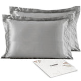 OctoRose King Size Set of 2 Zipper Enclosure Super Strong and Durable Pillow Case/Protector/Cover/Pillowcase Silky Satin Less Wrinkle Smooth Feeling