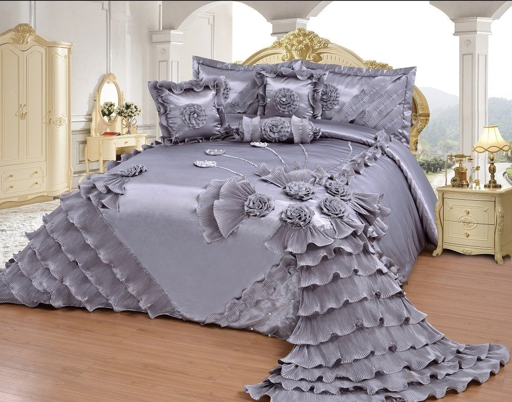 OctoRose Royalty Oversize Wedding Bedding Bedspread Comforter Quilts Set