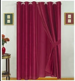 OctoRose Modern Beige Faux Silk Satin Windows Curtains/Drapes/Panels Set 120x63(wxh)