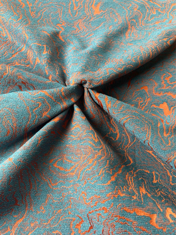 OctoRose Heavy Duty 3 Side Zipper Upholstery Jacquard Blue / Orange Futon Cover Sofa Bed Mattress Slipcover