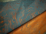 OctoRose Heavy Duty 3 Side Zipper Upholstery Jacquard Blue / Orange Futon Cover Sofa Bed Mattress Slipcover