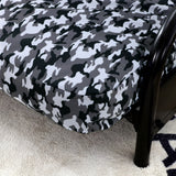 OctoRose Oxford Camo Grey 3 Side Zipper Futon Cover  Sofa Bed Mattress Protector Slipcover