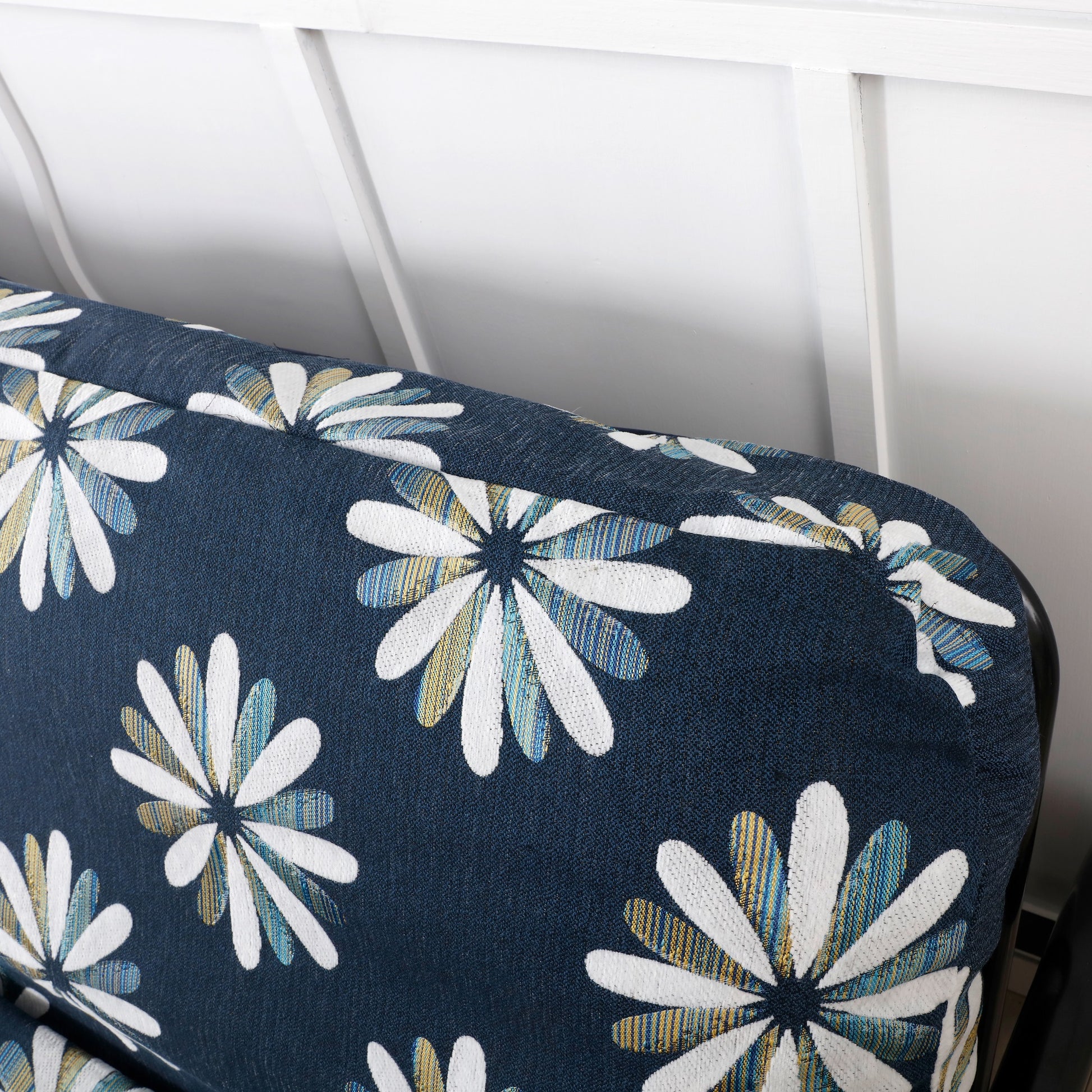 OctoRose Heavy Duty Full Size 3 Side Zipper Upholstery Thick Chenille Navy Petal Futon Cover Sofa Bed Mattress Protector