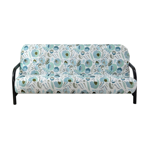 OctoRose Heavy Duty Full Size 3 Side Zipper Upholstery Thick Chenille Beige with SageGreen TealBlue Mixed Futon Cover Sofa Bed Mattress Protector