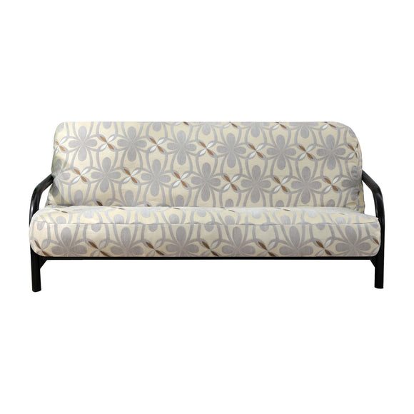 OctoRose Heavy Duty Full Size 3 Side Zipper Upholstery Chenille Beige / Grey Futon Cover Sofa Bed Mattress Slipcover
