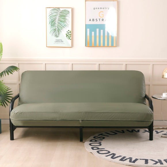 OctoRose Heavy Duty Full Size 3 Side Zipper Anti Scratch Faux Leather Futon Cover Sofa Bed Mattress Slipcover