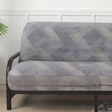 OctoRose Heavy Duty Full Size 3 Side Zipper Upholstery Super Soft Velvet Geometry Grey Futon Cover  Sofa Bed Mattress Protector