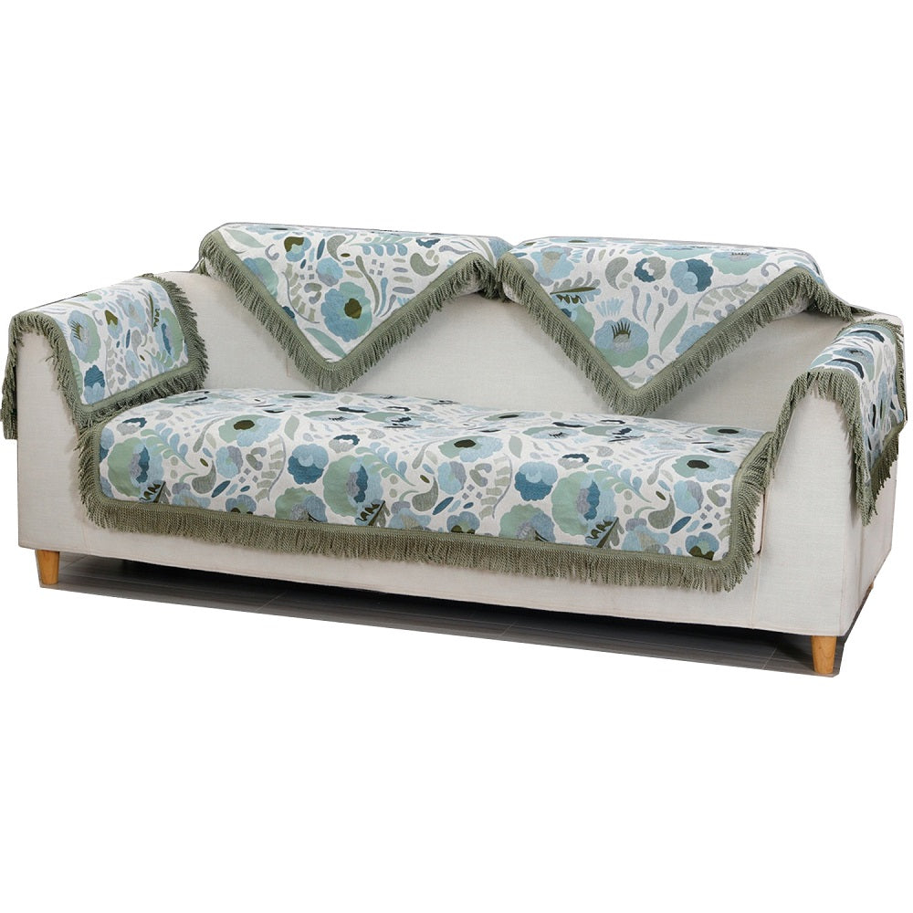 OctoRose Heavy Duty Upholstery Chenille Green Sofa couch Sofa Sleeper Cover with Anti-slip backing and buckle (TM) tight
