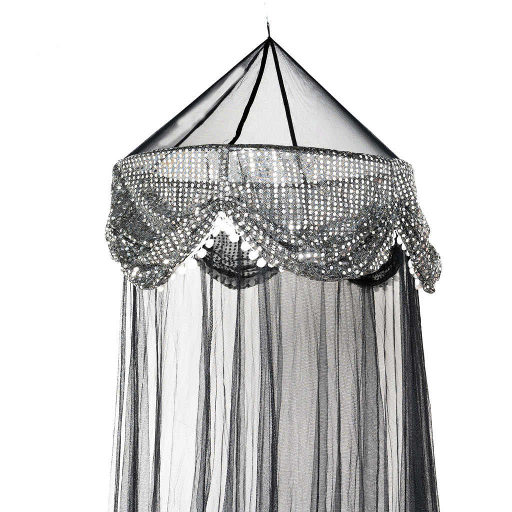 OctoRose Large Hoop Sequins Valance Bed Canopy Mosquito Net Elegant  Screen Netting fit Crib Twin, Full, Queen, King or Cal king size Bed