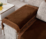 OctoRose Bonded Micro Suede Brown Color Sofa couch Sofa Sleeper Cover with Anti-slip Grid (TM) backing and buckle tight