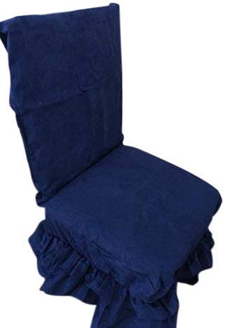 OctoRose Set of 2 Micro Suede Shortly Skirt Ruffle Dining Chair Covers