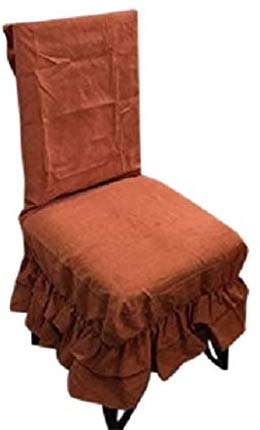 OctoRose Set of 2 Micro Suede Shortly Skirt Ruffle Dining Chair Covers