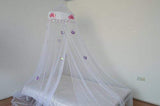 OctoRose Princess Crown Bed Canopy, Mosquito net for Crib, Twin, Full, Queen or King Size Pink White