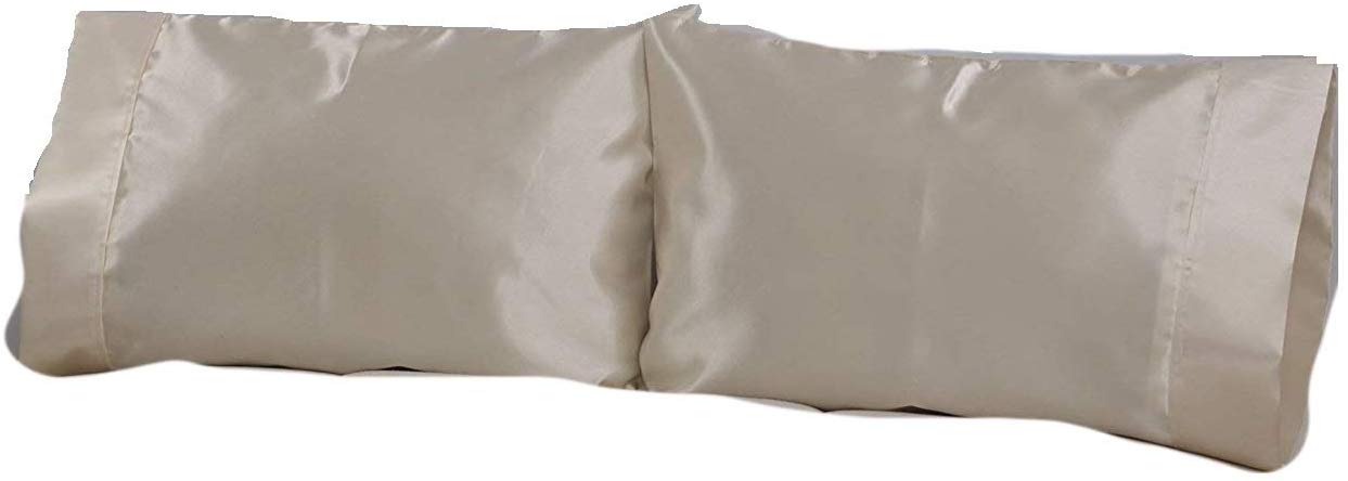 OctoRose Royalty Queen Size Set of 2 Super Strong and Durable Pillow Case/Protector/Cover Silky Satin Less Wrinkle Smooth Feeling