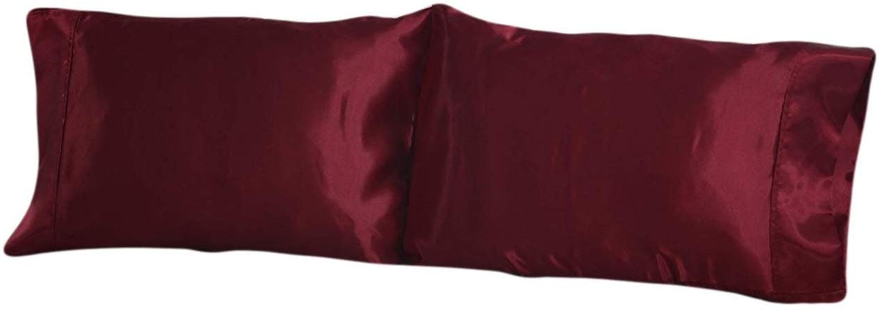 OctoRose Royalty Queen Size Set of 2 Super Strong and Durable Pillow Case/Protector/Cover Silky Satin Less Wrinkle Smooth Feeling