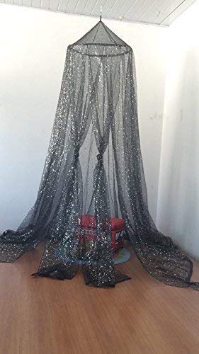OctoRose Deluxe Organza Sparkle Tactic Princess Wedding Bed Canopy Fit Twin Full Queen King Cal King Size Bed or Party Events