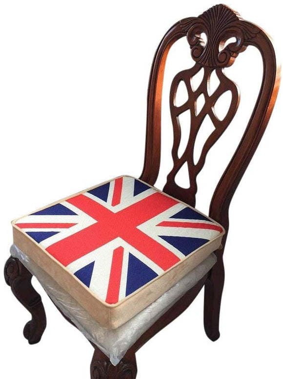Pack Chair pads , UK flag , sponge inner, linen surface, LARGE sizes 18x18
