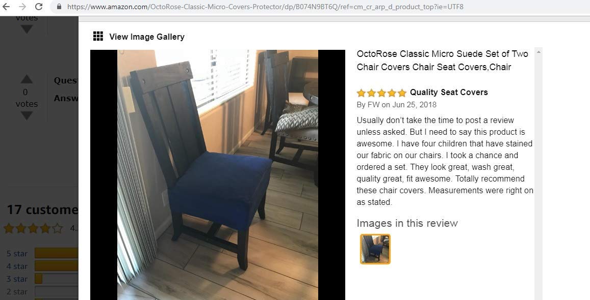 OctoRose Set of Two Made to fit Any Dining Chairs with The arms or Without The arms Upholstery Material Chair Cover Chair Seat Cover, Dinning Chair with arms slipcover.