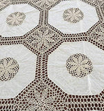 OctoRose 100% Cotton Crocheted Lace Tablecloth Gorgeous Wedding/Party Tablecloth Vintage Dining Kitchen Table Runner or Placemats (14x20"-S4), or Cushion Case(18x18"-S2)