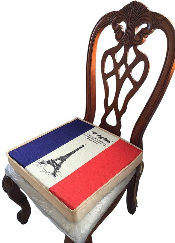 Pack Chair pads , paris eiffel tower , sponge inner, linen surface, LARGE sizes 18x18