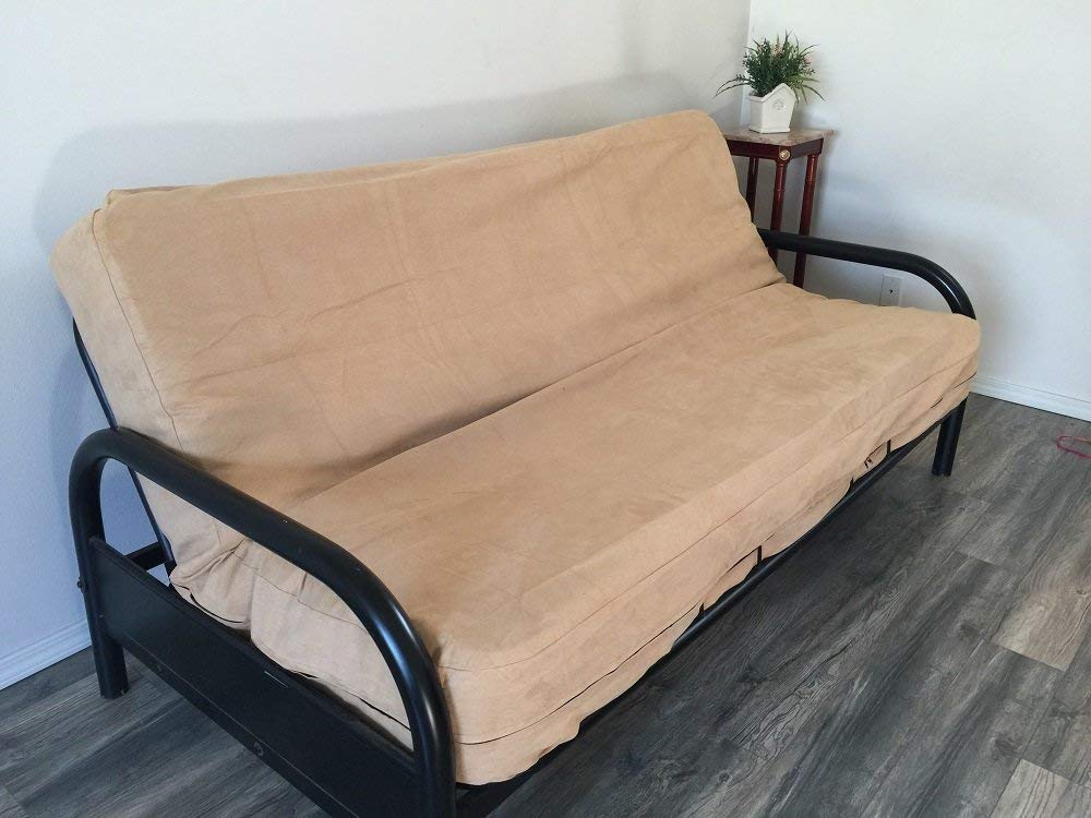 OctoRose Heavy Duty Full Size Custom Made Full Size Micro Suede  3 Side Zipper Futon Cover (No frame and mattress included) , Sofa Bed Mattress Protector over 10 color available