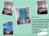 OctoRose 4 Poster Mosquito NET, Four Post Bed Canopy Elegant Screen Netting Canopy Curtains, Full Queen King