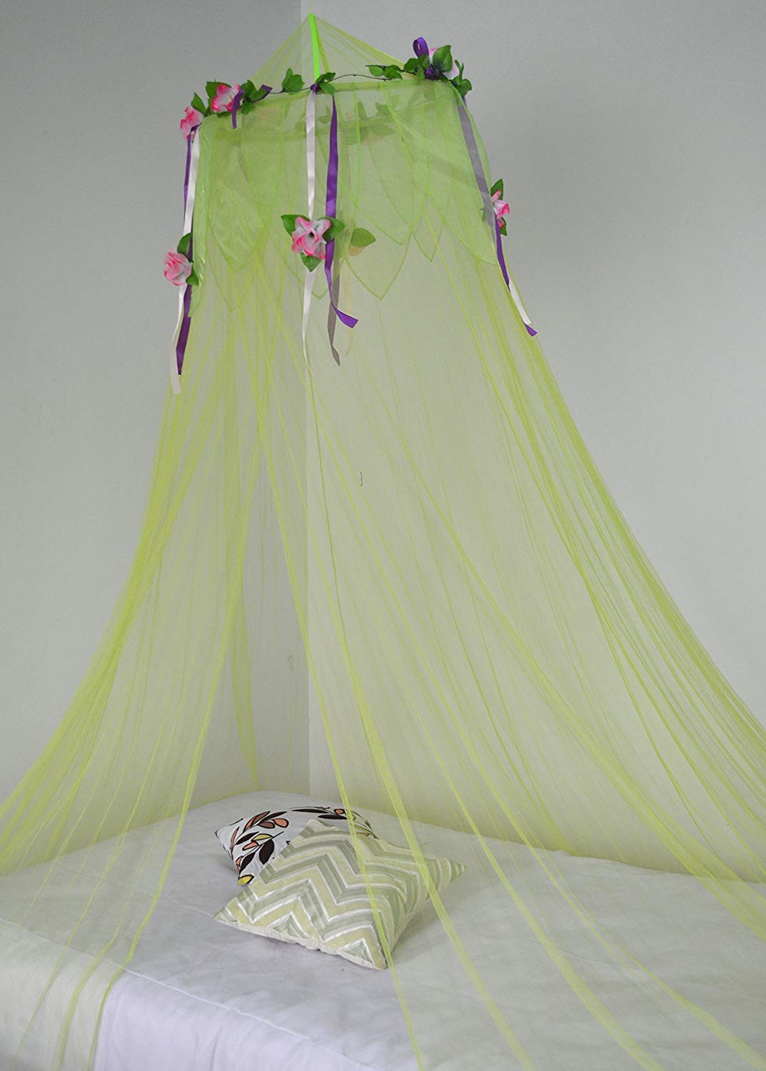 OctoRose Flower Top Around Bed Canopy Mosquito Net for Bed, Dressing Room, Out Door Events