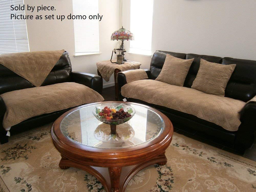 Upholstery Flocking Coffee Brown Color Sofa couch Sofa Sleeper Cover with Anti-slip backing (TM) and buckle (TM) tight