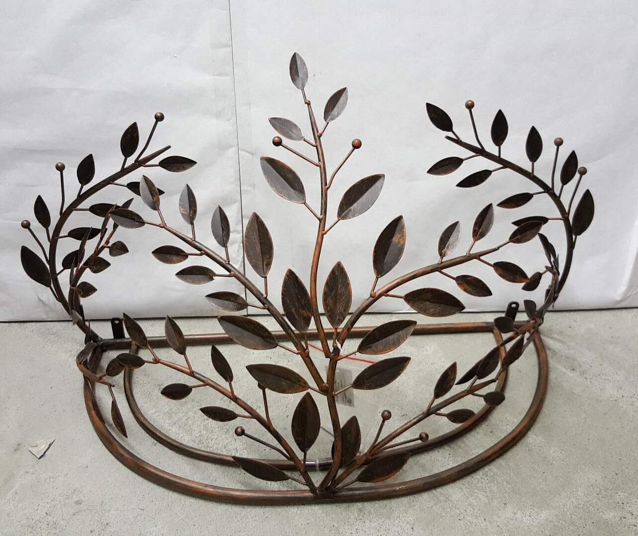 Metal Wall Teester Bed Canopy Drapery Bed Crown Hardware Sculpture Tree Style
