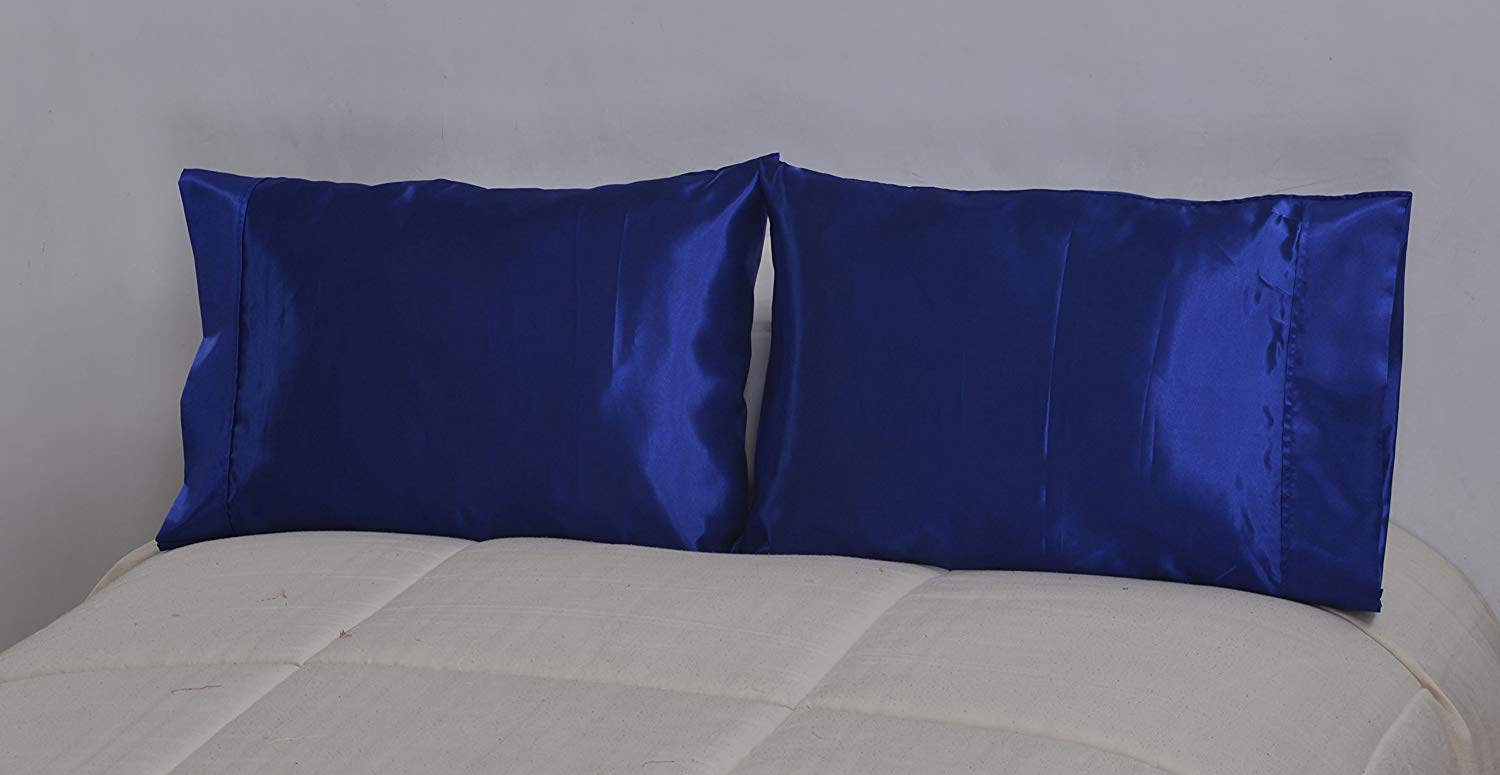 OctoRose Royalty Queen Size Set of 2 Super Strong and Durable Pillow Case/Protector/Cover Silky Satin Less Wrinkle Smooth Feeling