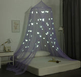 OctoRose Glow in The Dark Butterfly or Star Bed Canopy Mosquito Net Fits Crib,Twin, Full, Queen, King and Calking. 23"x98"x472"(inch)