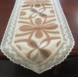 OctoRose Chenille with Cotton Lace Coffee Table Runner or Placemats (14x20"-S4)