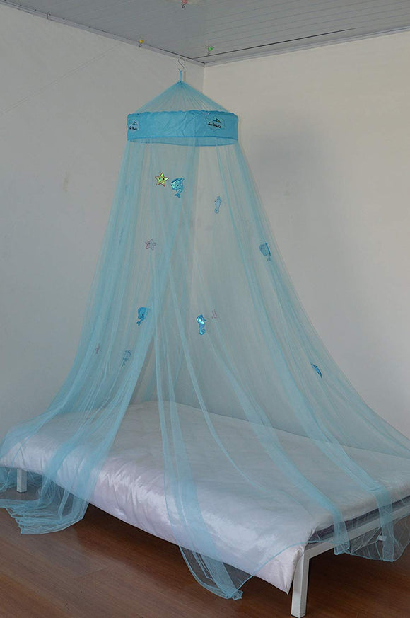 OctoRose Sea World Bed Large Canopy Mosquito NET Crib Twin Full Queen King Teal Blue