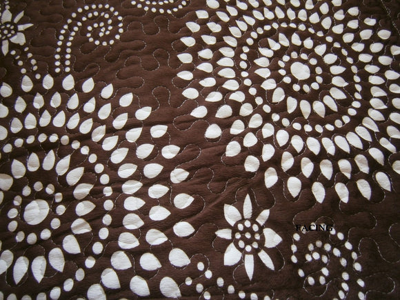 3pcs Quilted Brown Bedspread Bed Coverlets Quilts Set