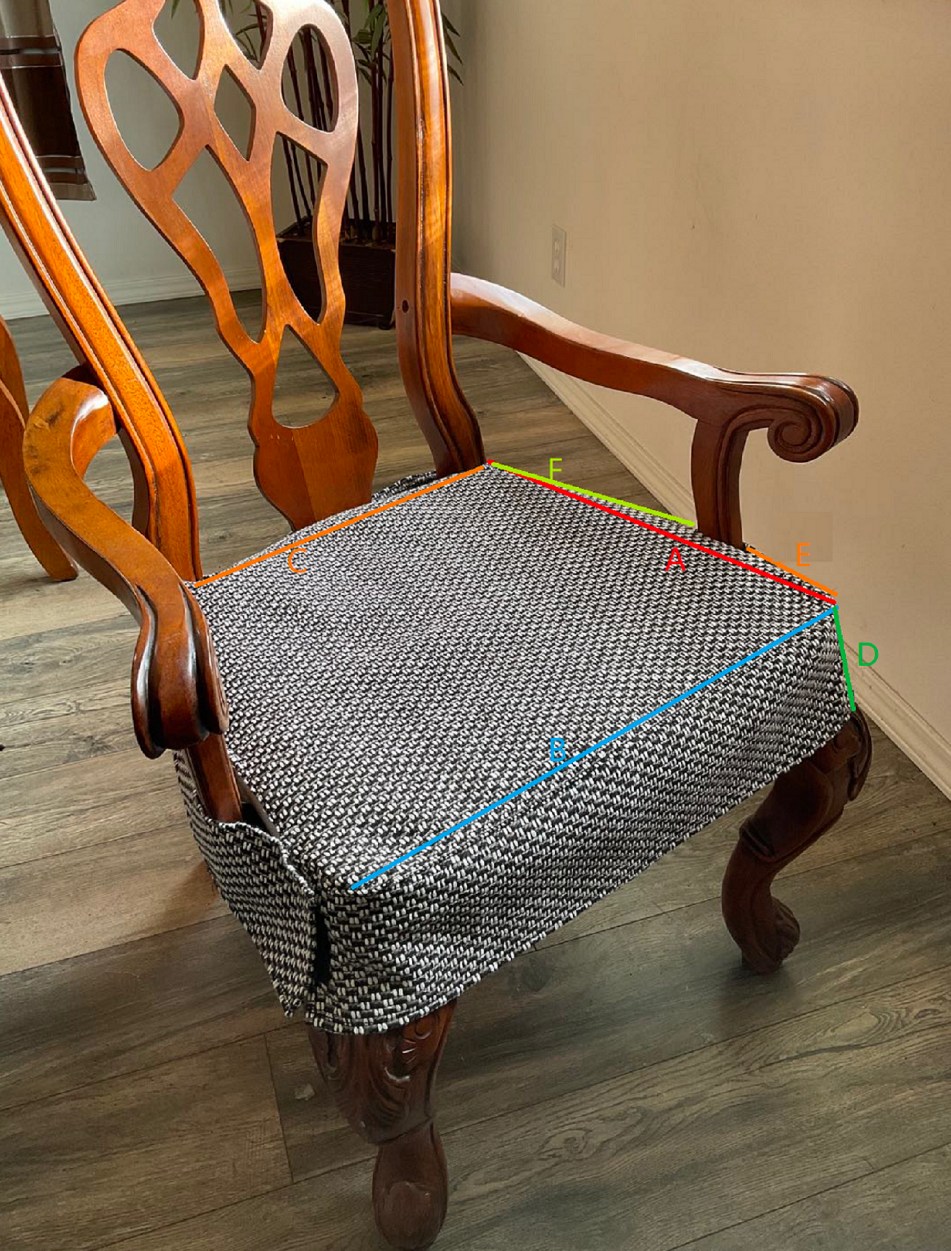OctoRose Set of Two Made to fit Any Dining Chairs with The arms or Without The arms Upholstery Material Chair Cover Chair Seat Cover, Dinning Chair with arms slipcover.