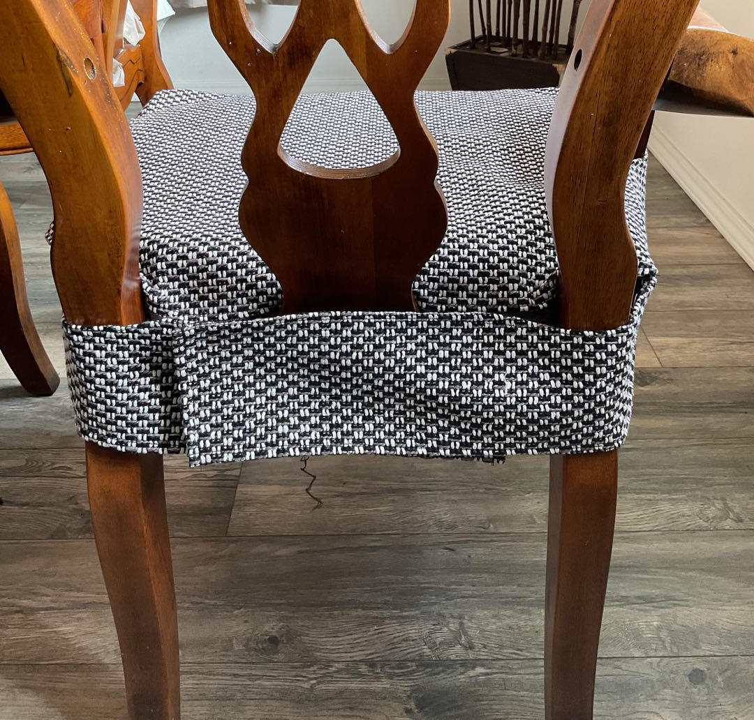 Grey seat covers for dining room chairs hot sale