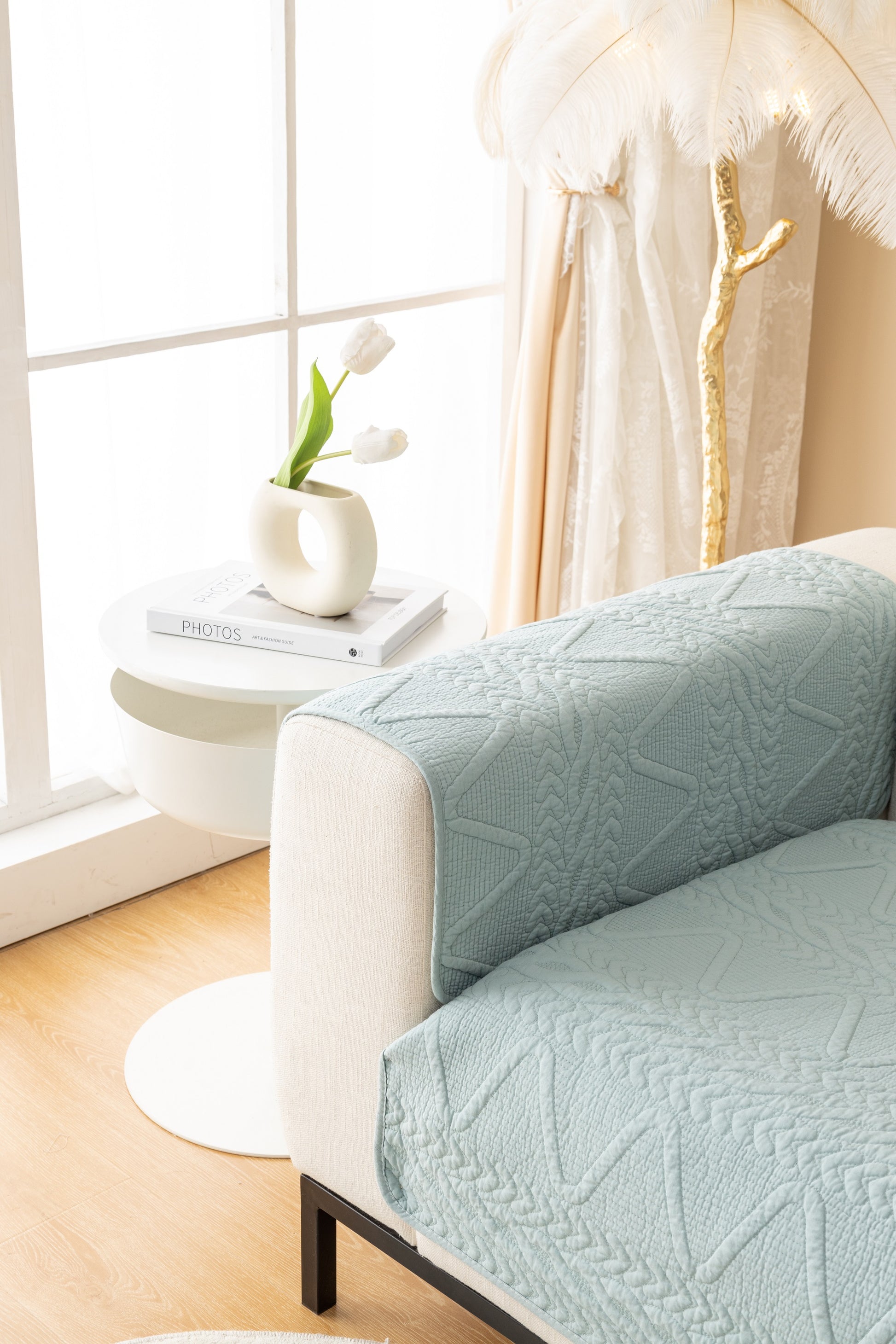 OctoRose Pre-washed Cotton Sofa Couch Cover Protect your  Sectional sofa, loveseat, recliner and chairs chaise lounge, window bay, bench pad, bed runner  or sofa armrest covers