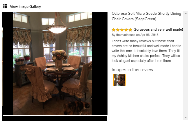 OctoRose Set of 2 Micro Suede Shortly Skirt Ruffle Dining Chair Covers