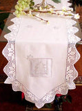 OctoRose  Christmas Tree White 100% Thick Cotton Crocheted Lace Tablecloth Gorgeous  Tablecloth Vintage Dining Kitchen Table Runner or Placemats (14x20"-S6), Doillies ( 12"Round-S6), or Napkins(18x18"-S6)